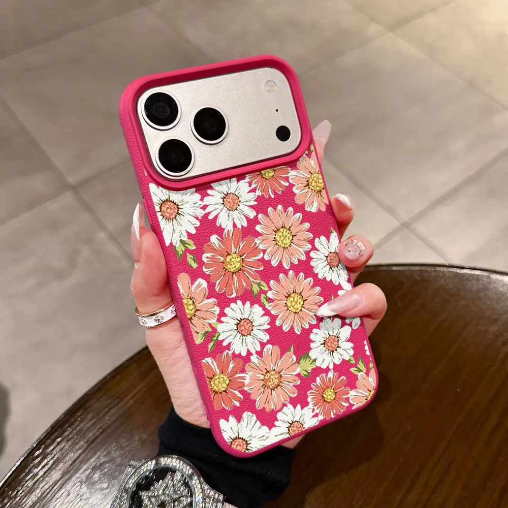 Floral Matte Red and Pink TPU Silicone Bumper Phone Case