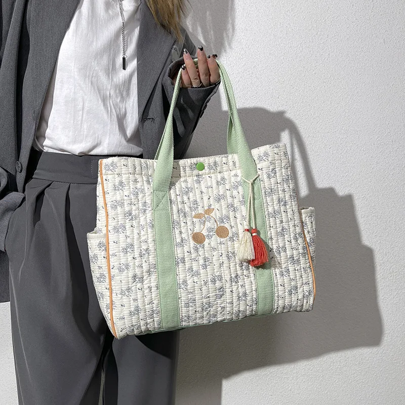 Newborn Baby Care Diaper Bag Korea Mummy Shoulder Bag Newborn Embroidery Kids Stroller Diaper Storage Organizer Large Handbags diaper bag maternity bag