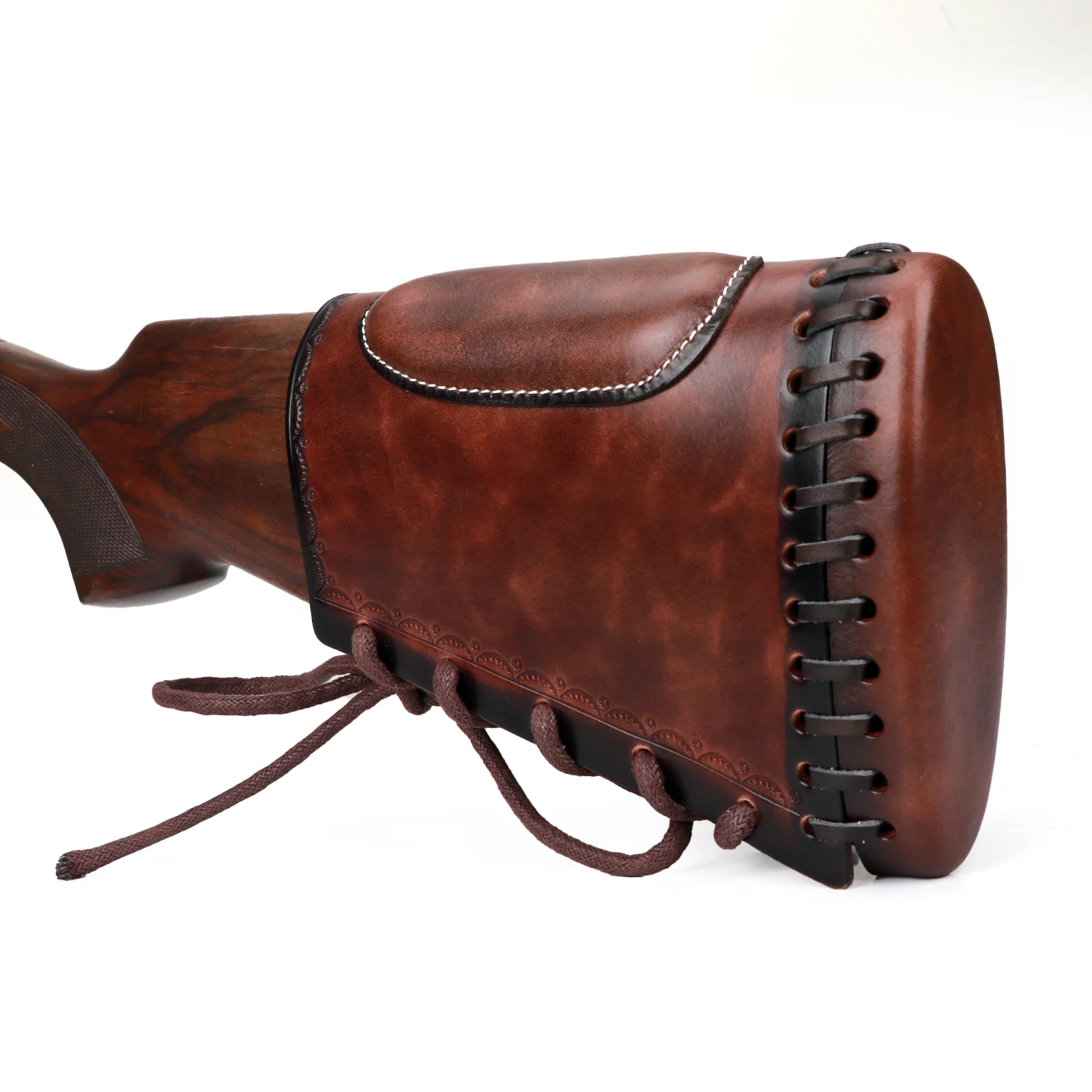 Tourbon Vintage Leder Gun Buttstock Cover Gewehr Wangenstütze Verstellbare Verlängerung mit Einsätzen Schutzpolster Jagdzubehör – Detail 7