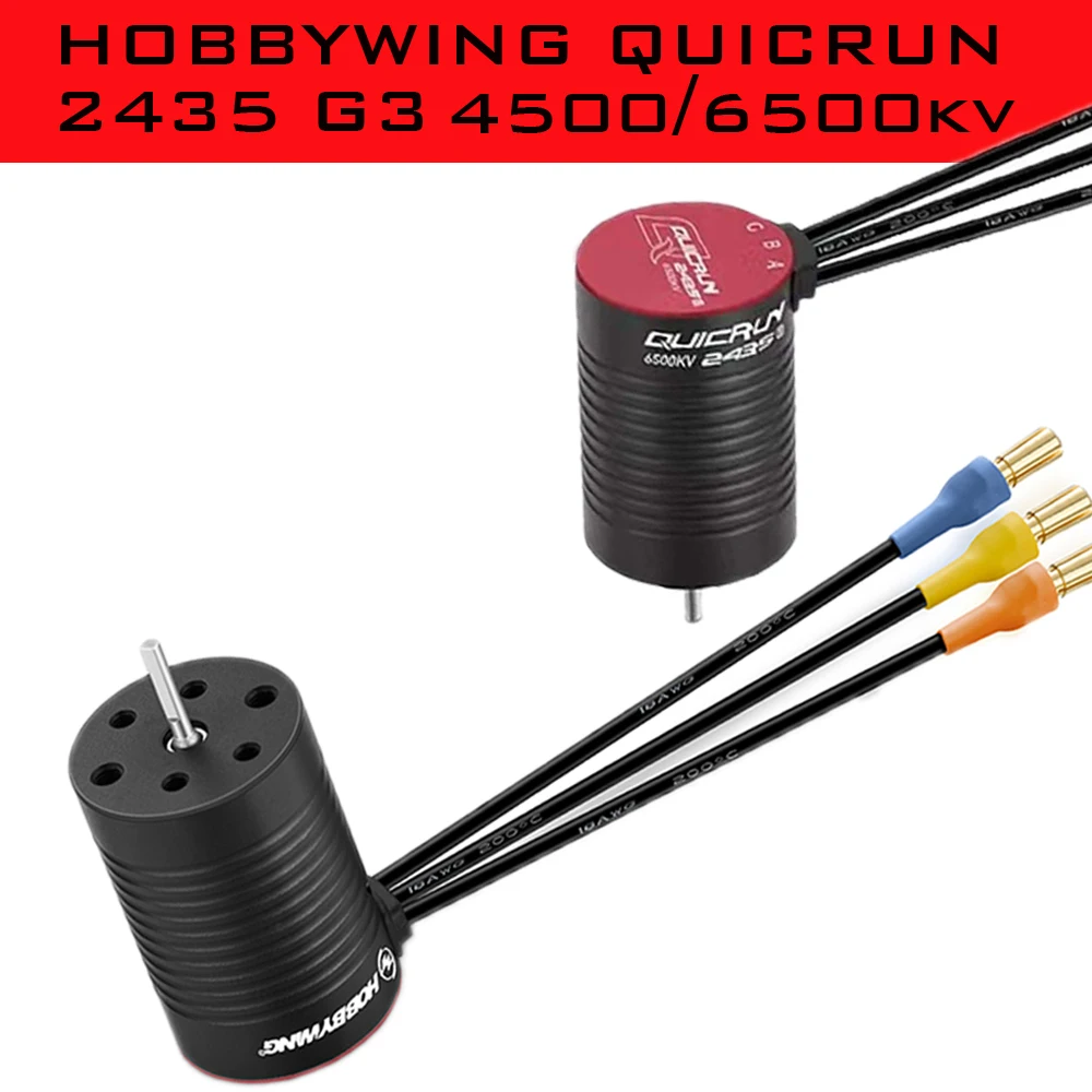 

HOBBYWING QuicRun 2435 G3 Brushless Motor 4500KV/6500KV 2s-3s for 1:16 1:18 RC Remote Control Car Upgrade Accessories