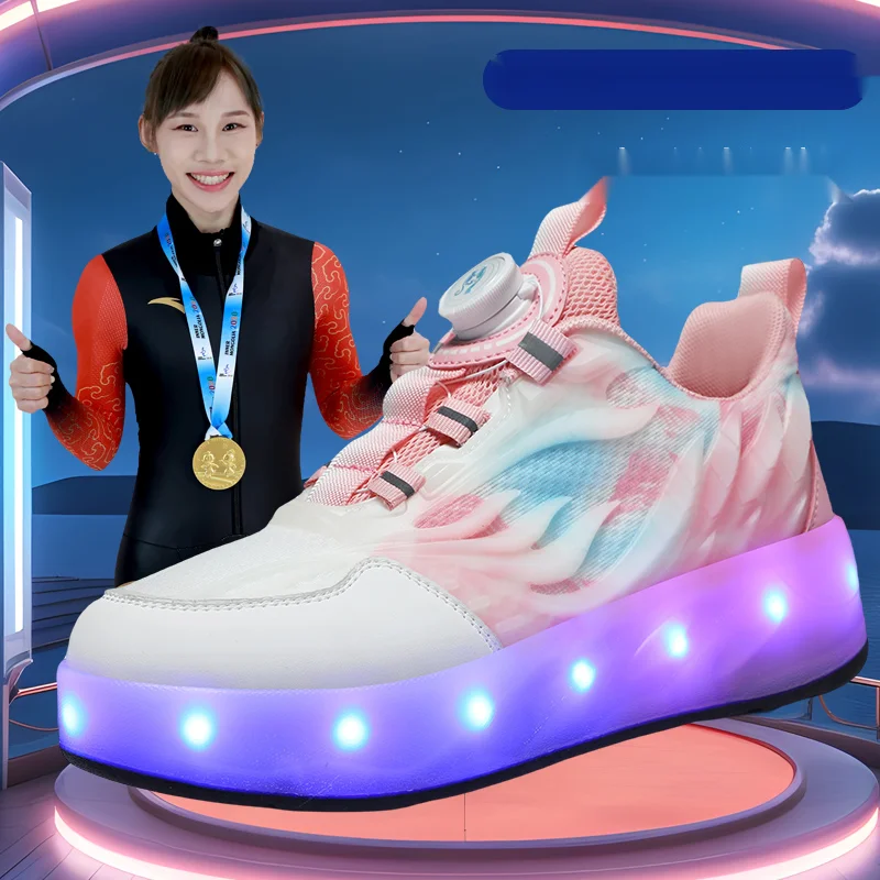 Ruiyou S882 Rampage a quattro ruote per bambini per ragazzi e ragazze Scarpe con puleggia 30-40P108_voghion.com