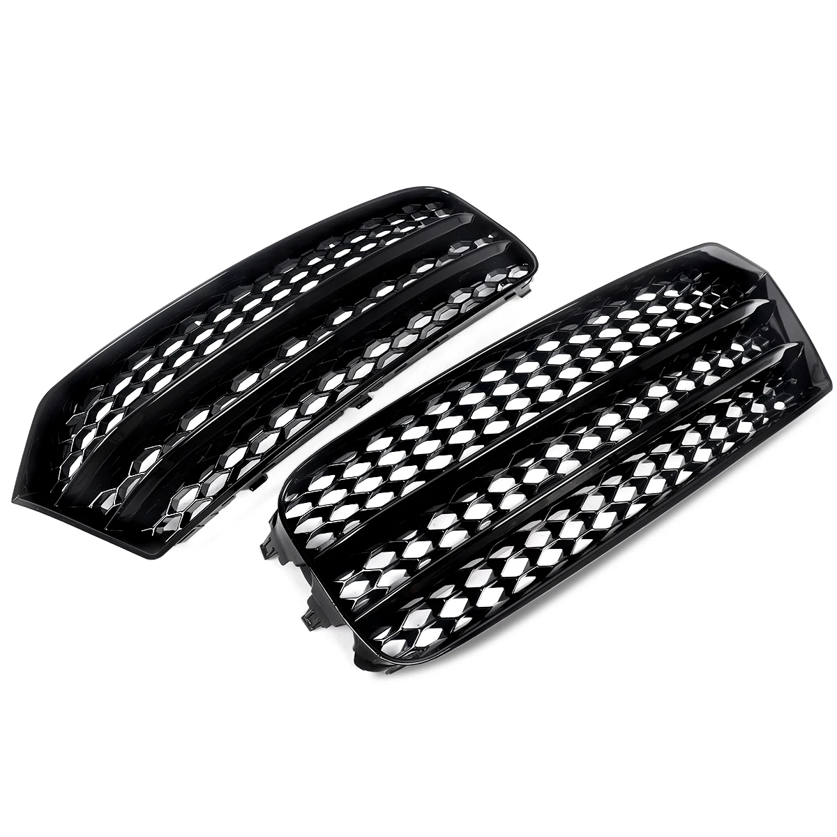 2x Honeycomb Front Bumper Fog Light Cover Grill Grilles For Audi A1 8X 2015-2018