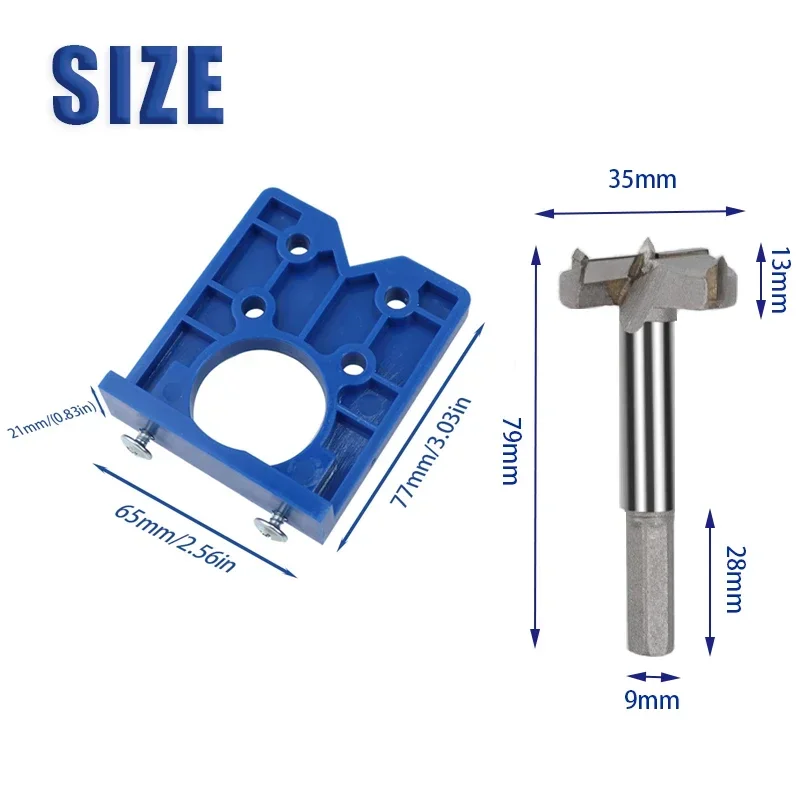 Woodworking Drilling Auxiliary Installation Tool with 35mm Hinge Hole Positioning Door Panel Hinge Positioning Drill Template