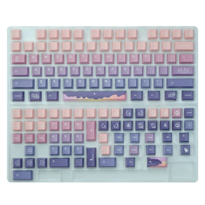 Fairy Tale Star Moon Keycaps Grupo Pbt Dye Subbed Perfil Cereja Keycap para Poker 75 Anne Gh60 Gk64 136 Chaves - Imagem 2