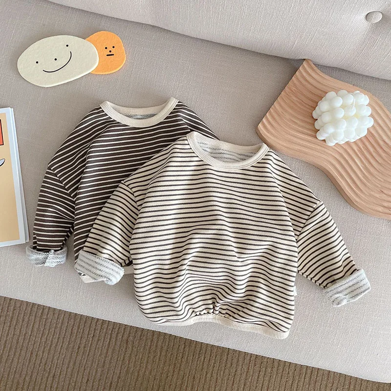 Kids Stripe Hoodie Long Sleeve Sweatshirt