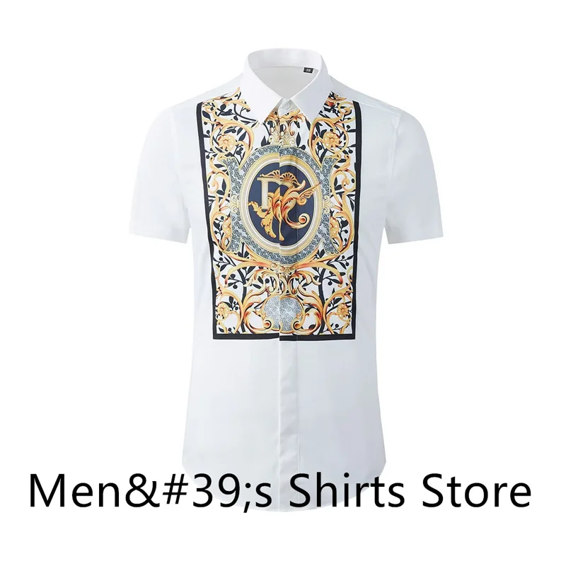 Men's Shirt 3D Printing Formal Wear Button Short Sleeve Shirt Daily Outing Business Office Clothing