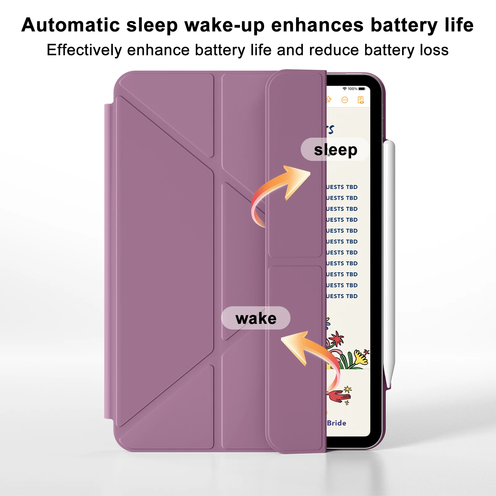 Magnetic Detachable Y-Shaped Folding Cover Case