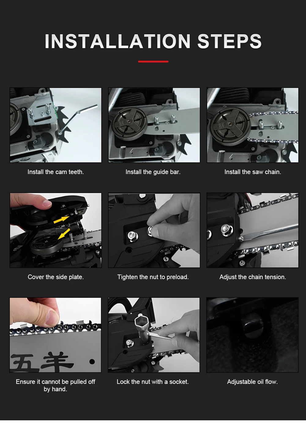 4800W Gasoline Chain Saw Handheld Gasoline Logging Saw Chainsaw High Power Gasol