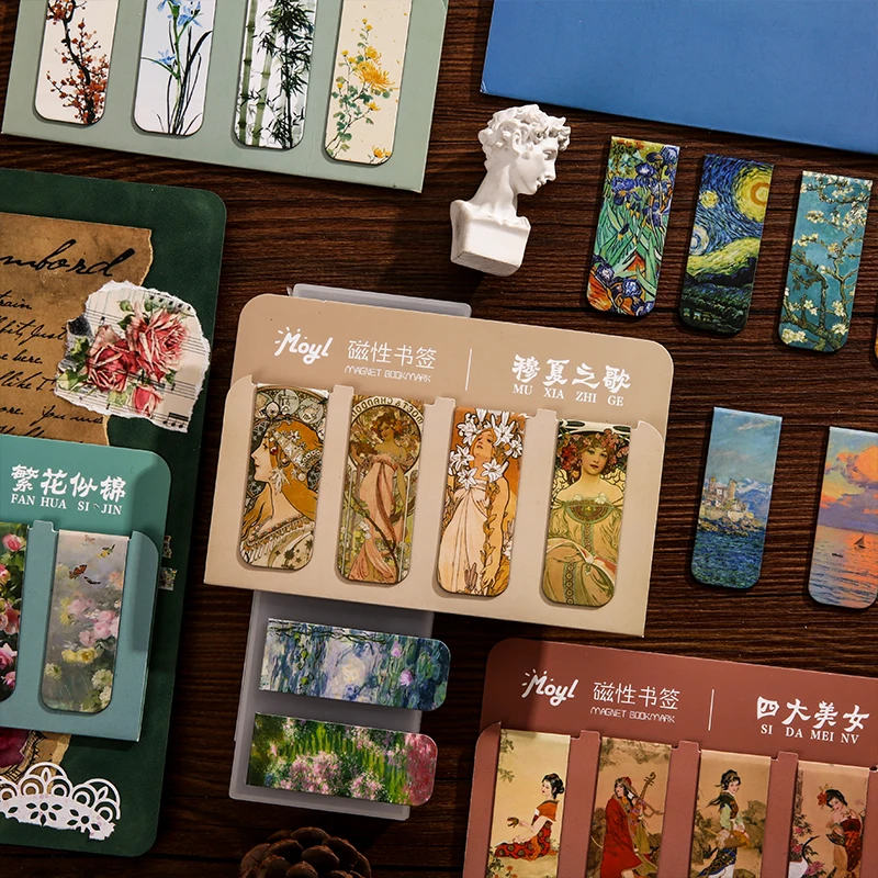 Creative literary magnetic bookmarks vintage magnetic book page holder student ins bookmarks reward small gift