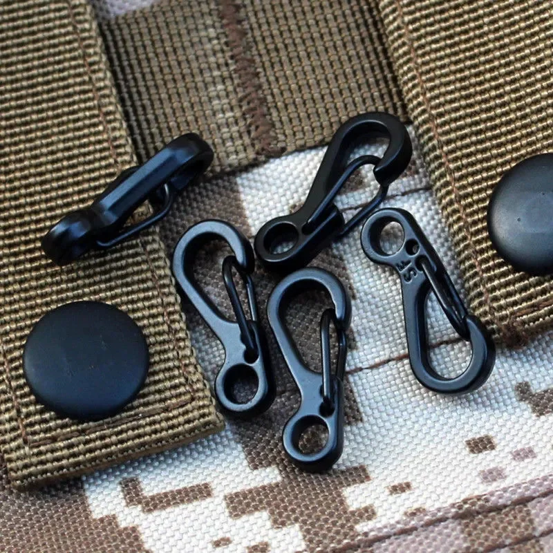 Mini SF Spring Backpack Clasps Climbing Carabiners EDC Keychain Camping Bottle Hooks Paracord Tactical Survival Gear 10Pcs climbing buckle climbing carabiner