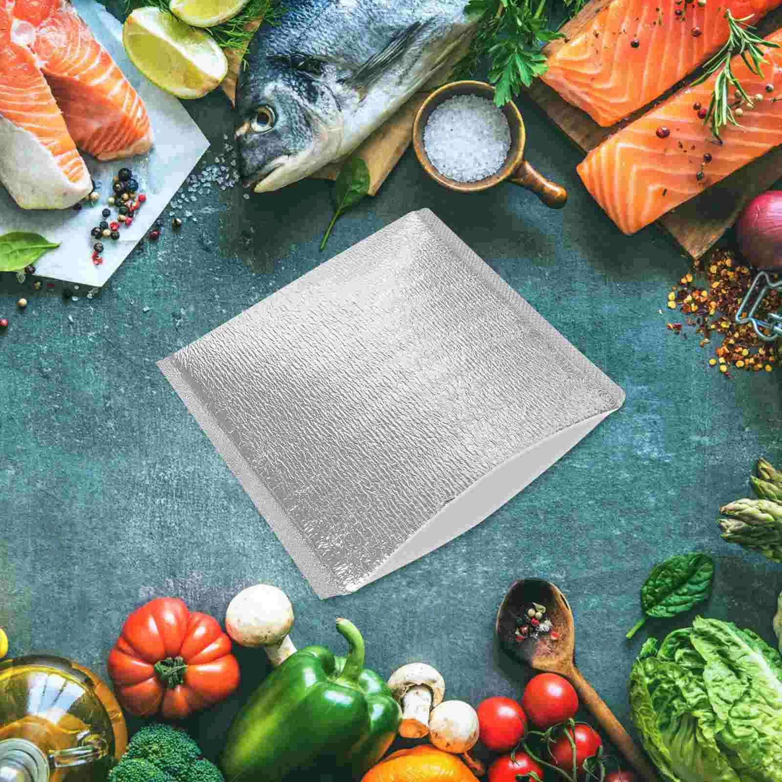 20pcs Thick Aluminum Foil Insulation Bag Disposable Take Out Pouch