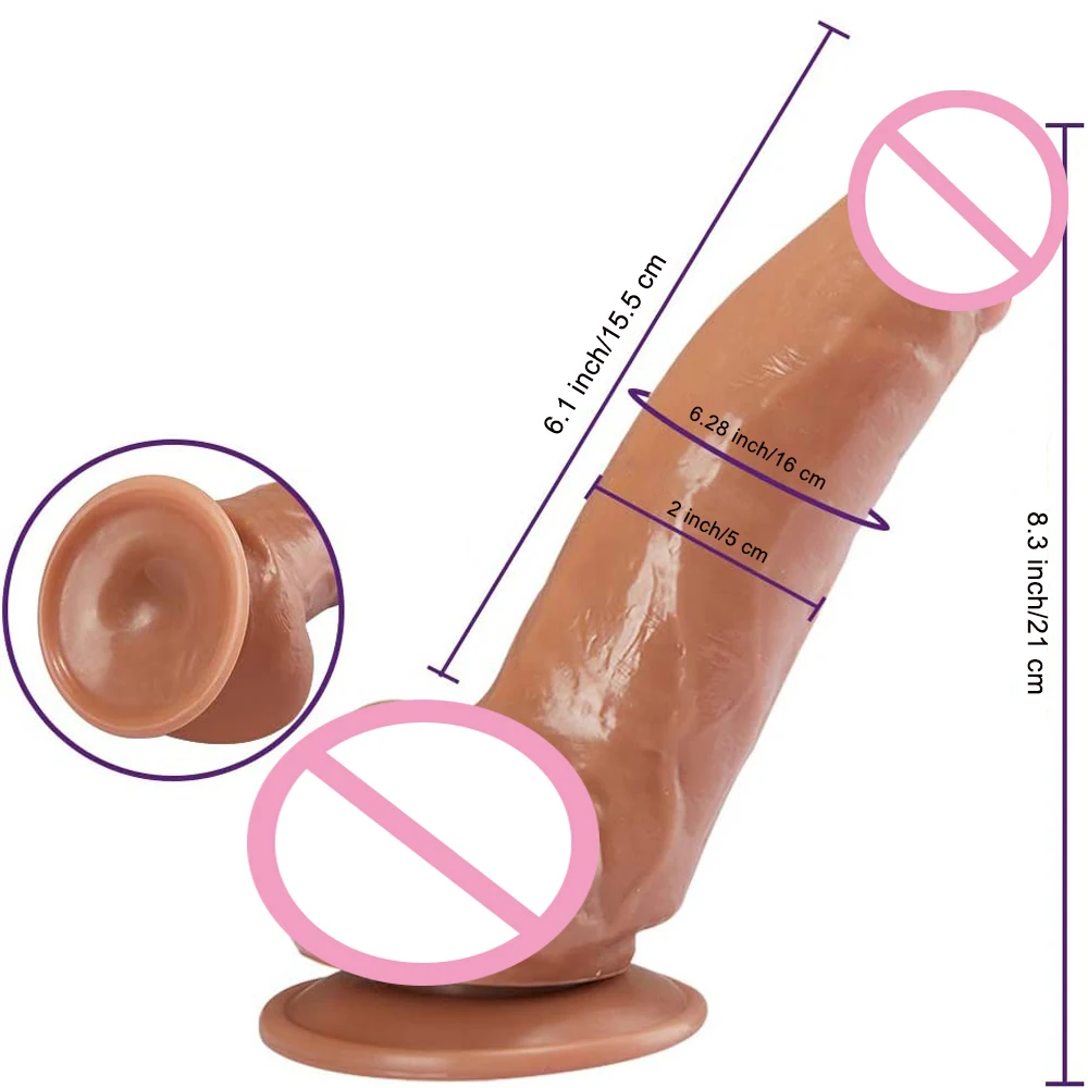 Small Glans Big Thick Dildo with Suction Cup Huge Realistic Dildo for Anal Play Fake Penis Adult Sex Toys for Women Vagina Anal