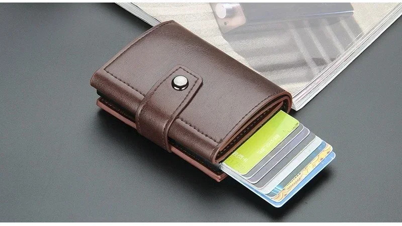 RFID-blockierende Bankkarten-Etuis Luxus-Geldbörsen für Herren Metall-Slim-Thin Minimalistische Kartenhalter Reisebrieftaschen für Männer und Frauen – Detail 18