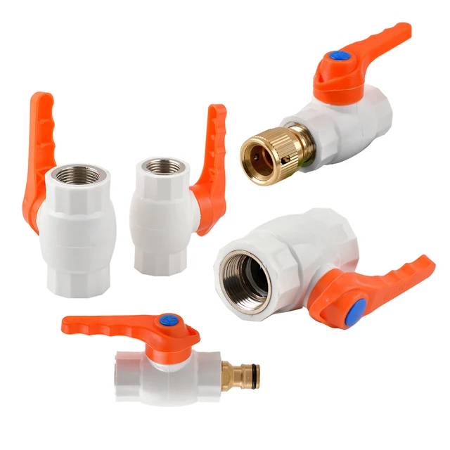 Nő 1/2 "3/4" 1 "Golyószelep Csatlakozó Vízcső -Cső Illesztő Golyó Szelep Mezőgazdasági Kert Öntözőszerelvények