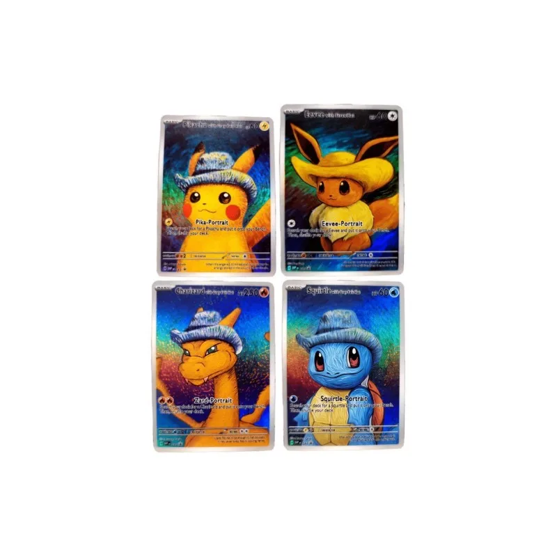 

5 шт., рефракционные персонажи Пикачу Eevee, английская версия PTCG