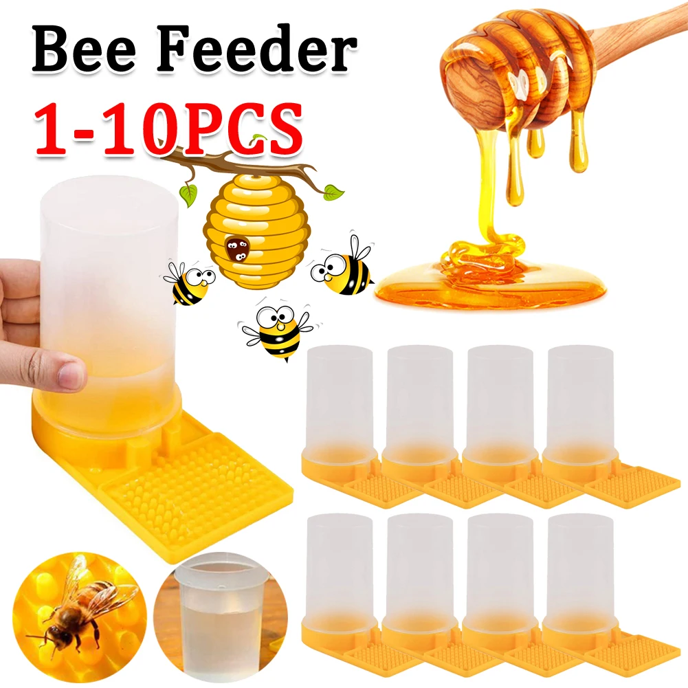 1-10pcs Honeycomb Bee Watering Feeder Honey Bee Nest Door Feeding Drinking Water Box Lightweight Supplies for Beekeeper
