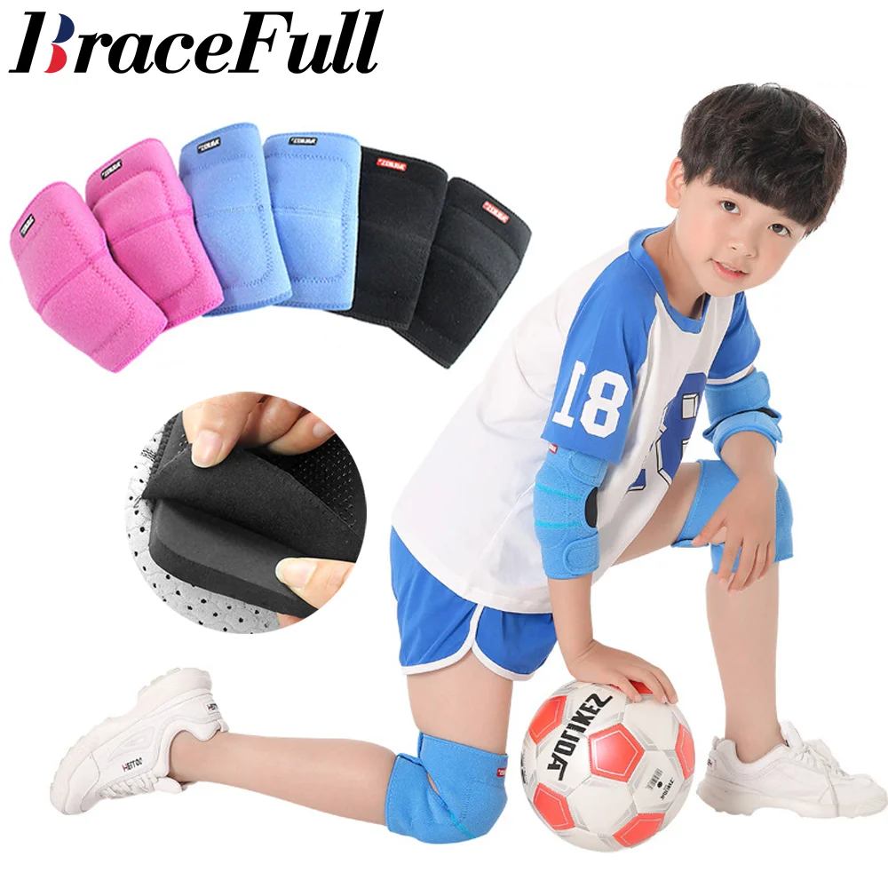 

1Pair Kids Knee Pad Anti-Slip Sponge Brace Support for Football Volleyball Dance Skating Basketball Sports Protect Soft Yoga