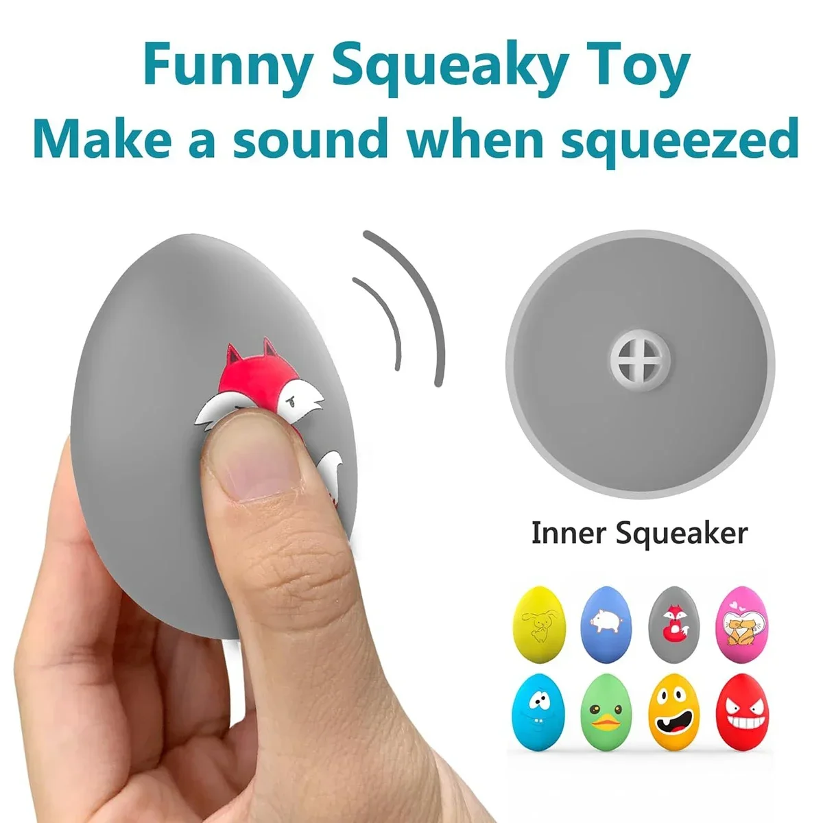 SCGK Bouncy Egg Dog Toys Funny Ball Squeaky Latex Bouncy Egg with Squeaker for Puppy Small Pet Dogs Soft Rubber Sound 2