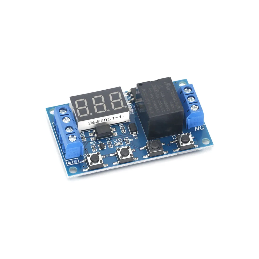 6-30V Relay Module Switch Trigger Time Delay Relay Circuit Timer Cycle Adjustable Trigger OFF/ON Switch Support Micro USB 5V