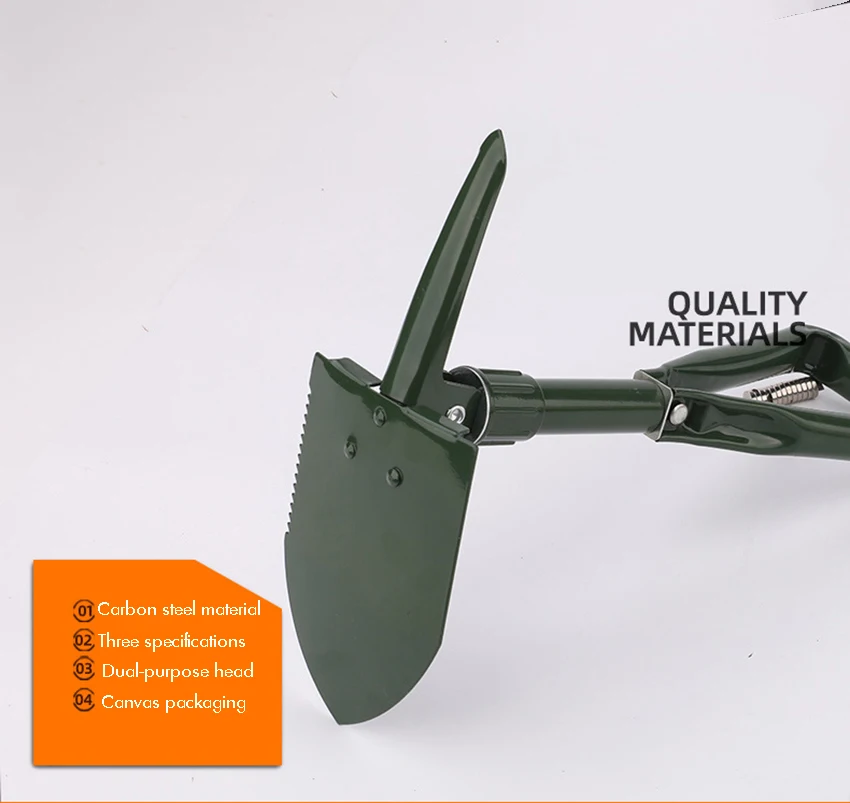Description Picture 3 of itemFolding Camping Shovel, High Carbon Steel Entrenching Tool Trowel Shovel with Saw Edge, Storage Bag For Gardening, Beach, Snow