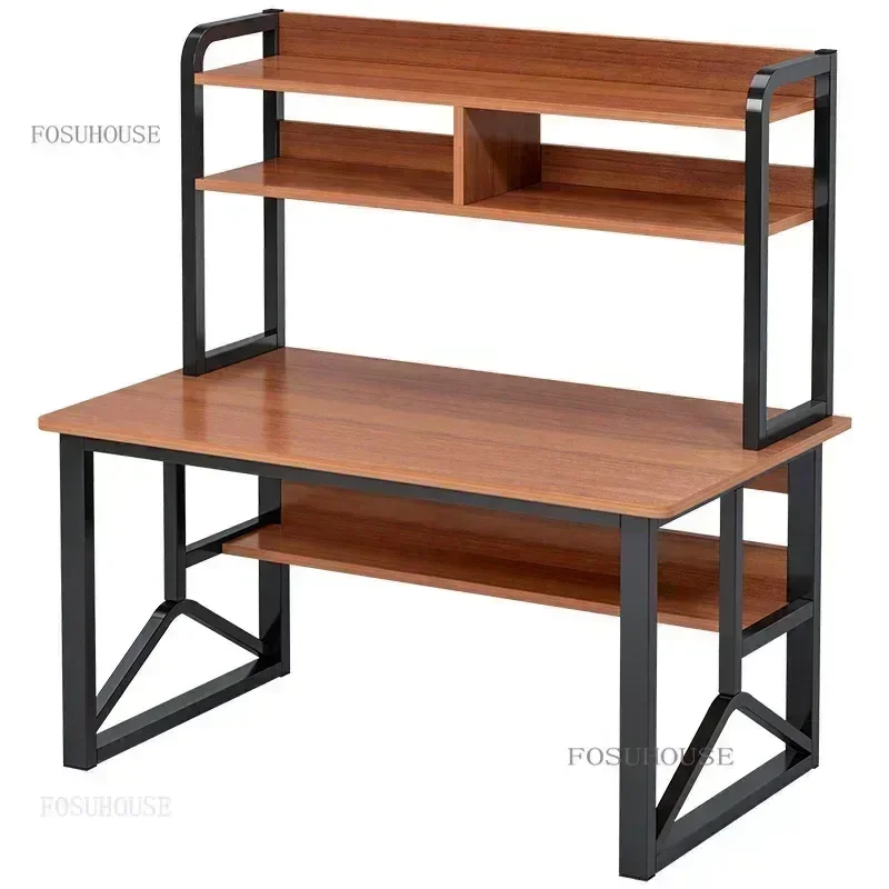 Simple Computer Desks Home Writing Desk Reading Desk Student Study Desks Table Bedroom Furniture Desktop with Bookshelf Table