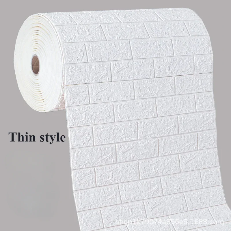 70cmx1m/5m/10m Metre 3D Soft Foam Brick Wallpaper Sticker Self Adhesive Living Room Home Kitchen Bathroom Decorative Wall Paper