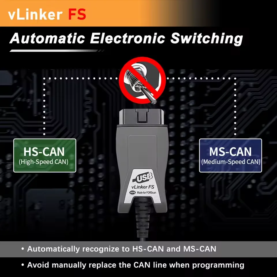 2025 Vgate vLinker FS USB OBD car diagnostic scanner for All Ford Mazda models work with FORScan carflash hidden ,programming 2
