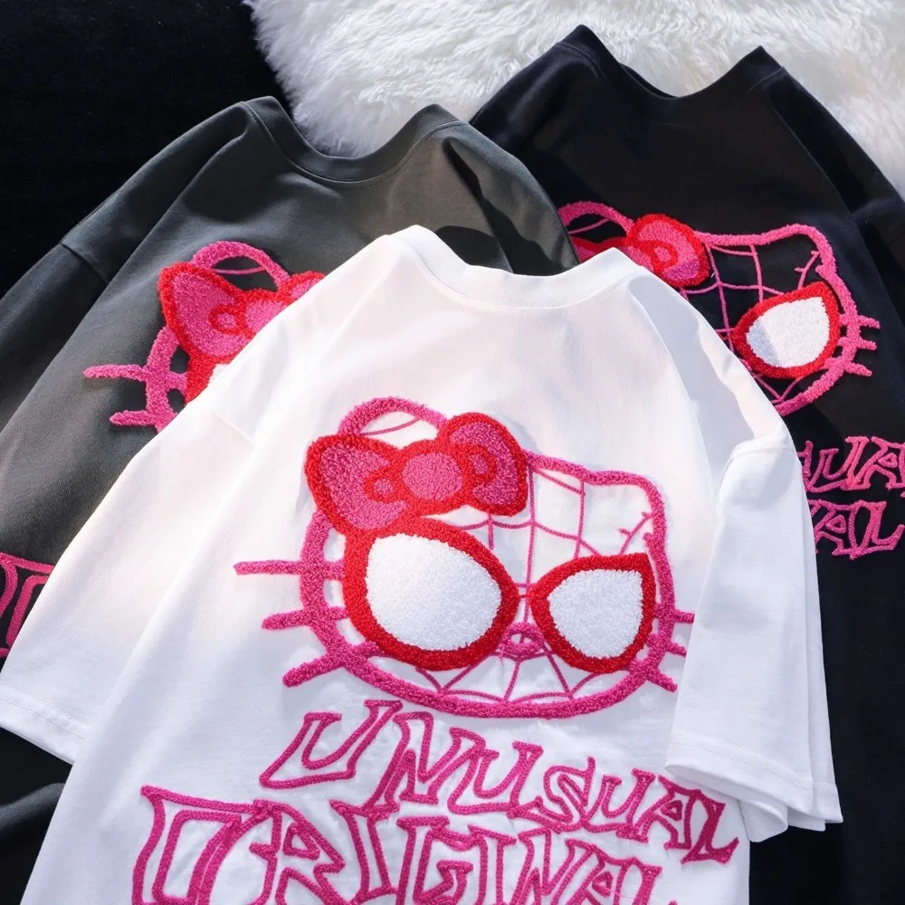

American Style Trendy Men and Women Hip-hop Personality Graphics High Street Loose Short Sleeved Couple Summer Casual T-shirt