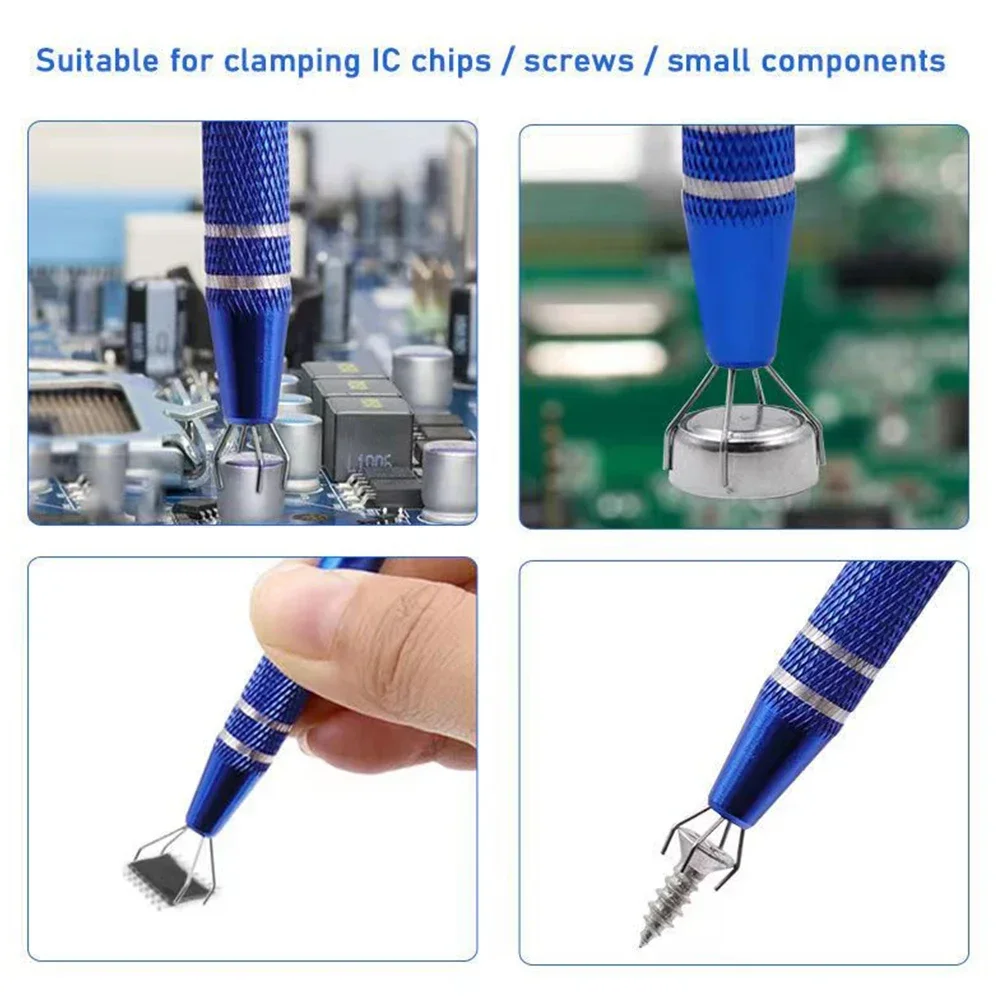 Electronic Component Grabber Four Claw IC BGA chip gripper Extractor Screw Picker Pick Up pen Electronic Repair Hand tool