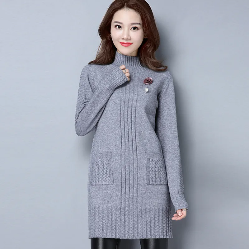 

2022 New Autumn Winter Women Sweater Dresses Long Sleeve Thick Warm Knitted Dress Sexy Slim Turtleneck Dresses vestido de festa