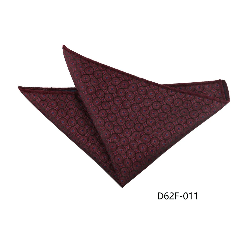 24cm Korean Style Leaf Floral Handkerchief For Men Suits Brown Red Pocket Square Polyester Woven Hanky Small Towel Tuxedo Cravat