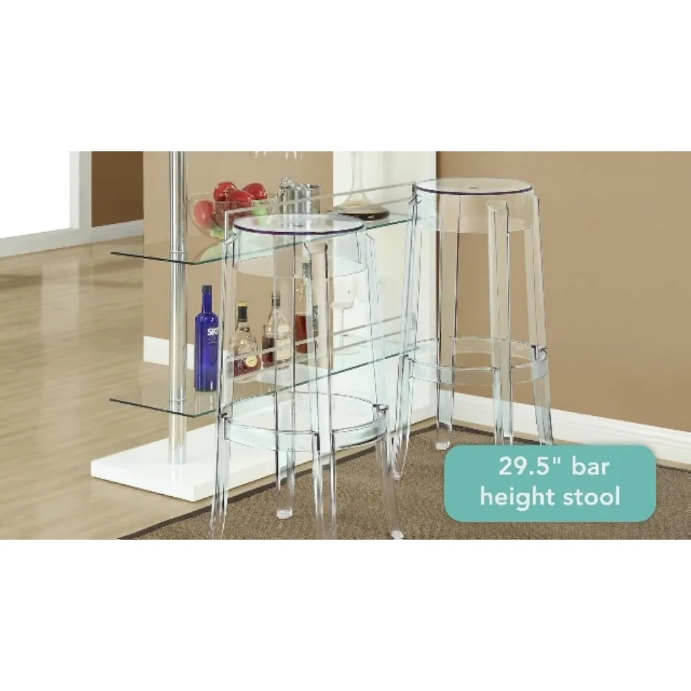 Modern Acrylic Stacking Two Dining Side Chairs in Smoke 5