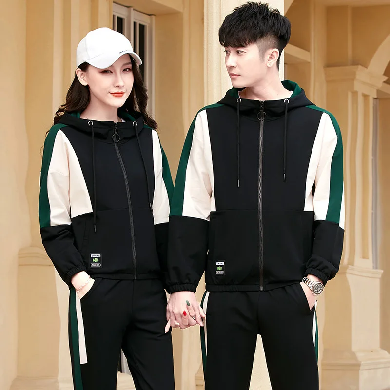 cotton-women-men-tracksuit-outfit-loose-hoodie-jacket-pant-unisex-running-jogger-fitness-casual-workout-set-sport-suit-sweatsuit