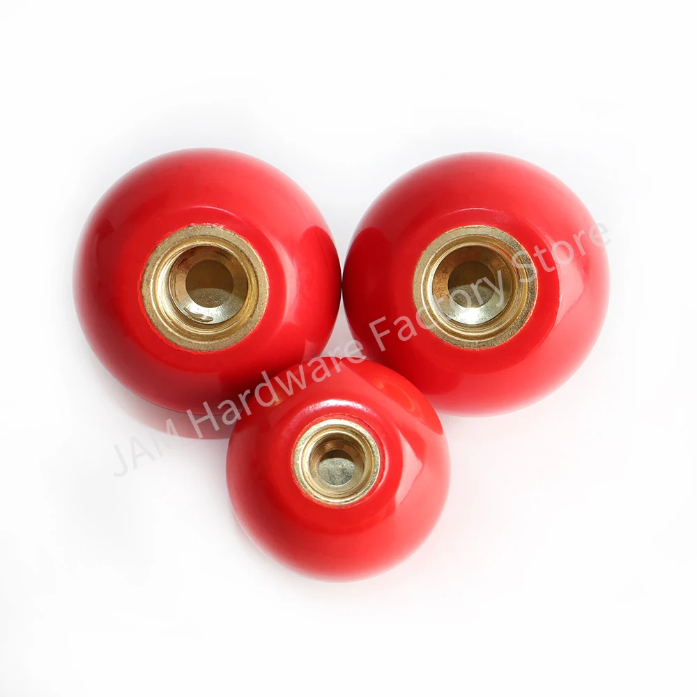 Furniture Knobs M4/M5/M6/M8/M10/M12/M16 Handle Ball Knob Machine Tool Replacement Round Handle Red Black Copper Phenolic Resin Ball