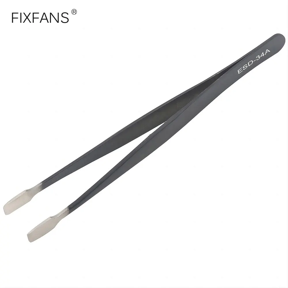 4-Piece Stainless Steel Stamp Tongs & Tweezers Set – Flat Thin Tip Metal Forceps For Philately, Jewelry Making, Crafting, Electronics, And Splinter Removal