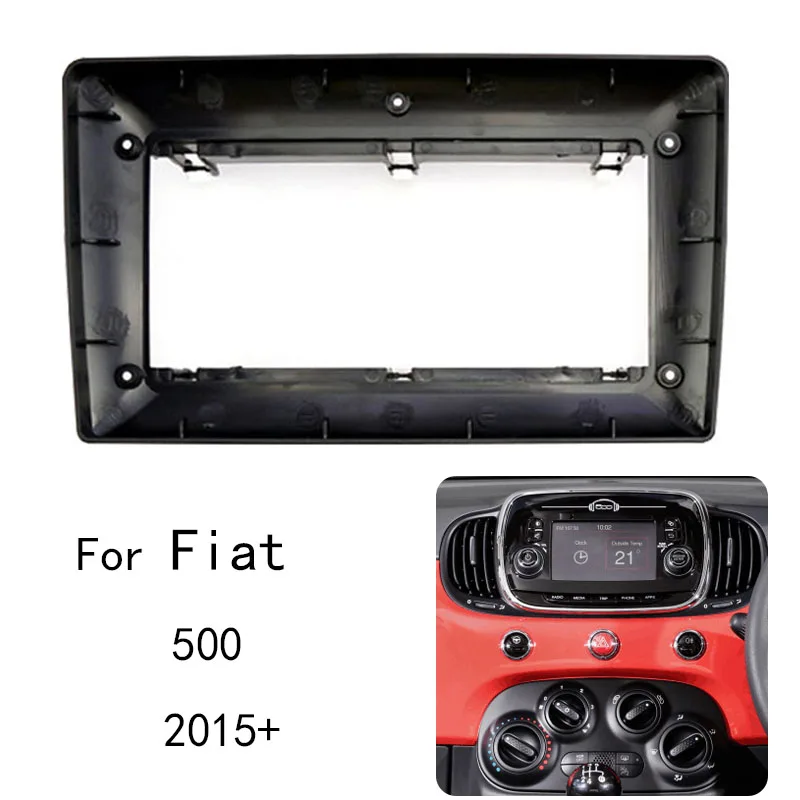 Kit Telaio Autoradio Android Per Fiat 500(312) 2015 + Supporto Console Centrale Stereo Automatico Fascia Trim Cornice Frontalino
