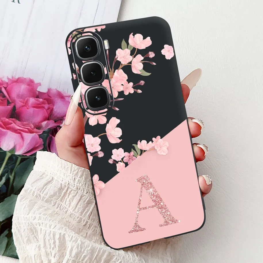 Fashionable Floral Letter Soft Silicone Phone Case Cover with Bumper Protection
