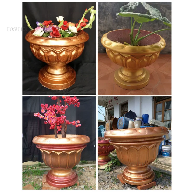Roman Garden Building Flower Pot Cement Mold Home Gardening Fence European DIY Round Garden Vase Flower Pot Concrete Mold