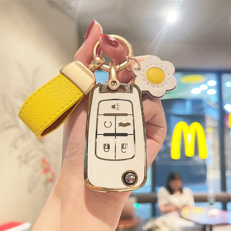 5 Pulsanti Tpu Car Flip Key Fob Case Per Chevrolet Chevy Malibu Camaro Cruze Limited Equinox Impala Limited Sonic Malibu Limited