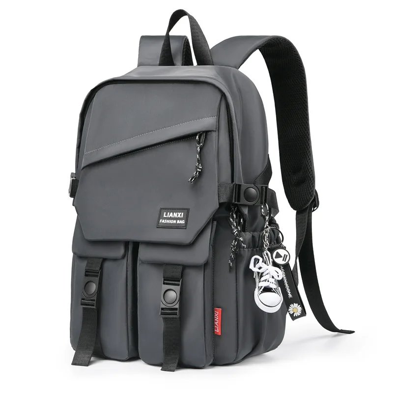 Leisure backpack, men's fashion trend, students' large capacity backpack, women's computer bag