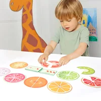 Wooden Math Enlightenment Fruit Fraction Decomposition Plate Montessori Teaching Aid Children's Educational Math Toys 2