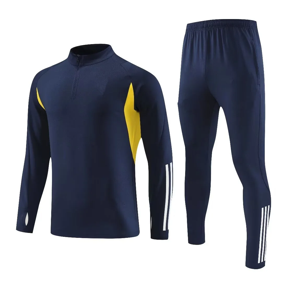 Men's Sports Set Madrid Fans Half Zipper Jacket Training wear games Jerseys Soccer Kit aldult Tops and trousers Casual Wear men soccer kit