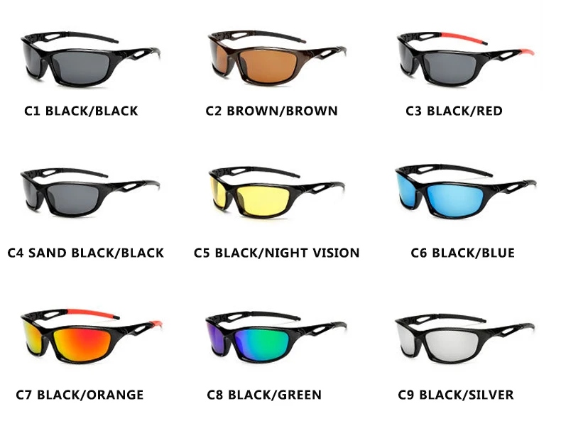Polarized Sunglasses Men Brand Designer Square Sports Sun Glasses for Men Driving Fishing Black Frame Goggle UV400 polarized sunglasses