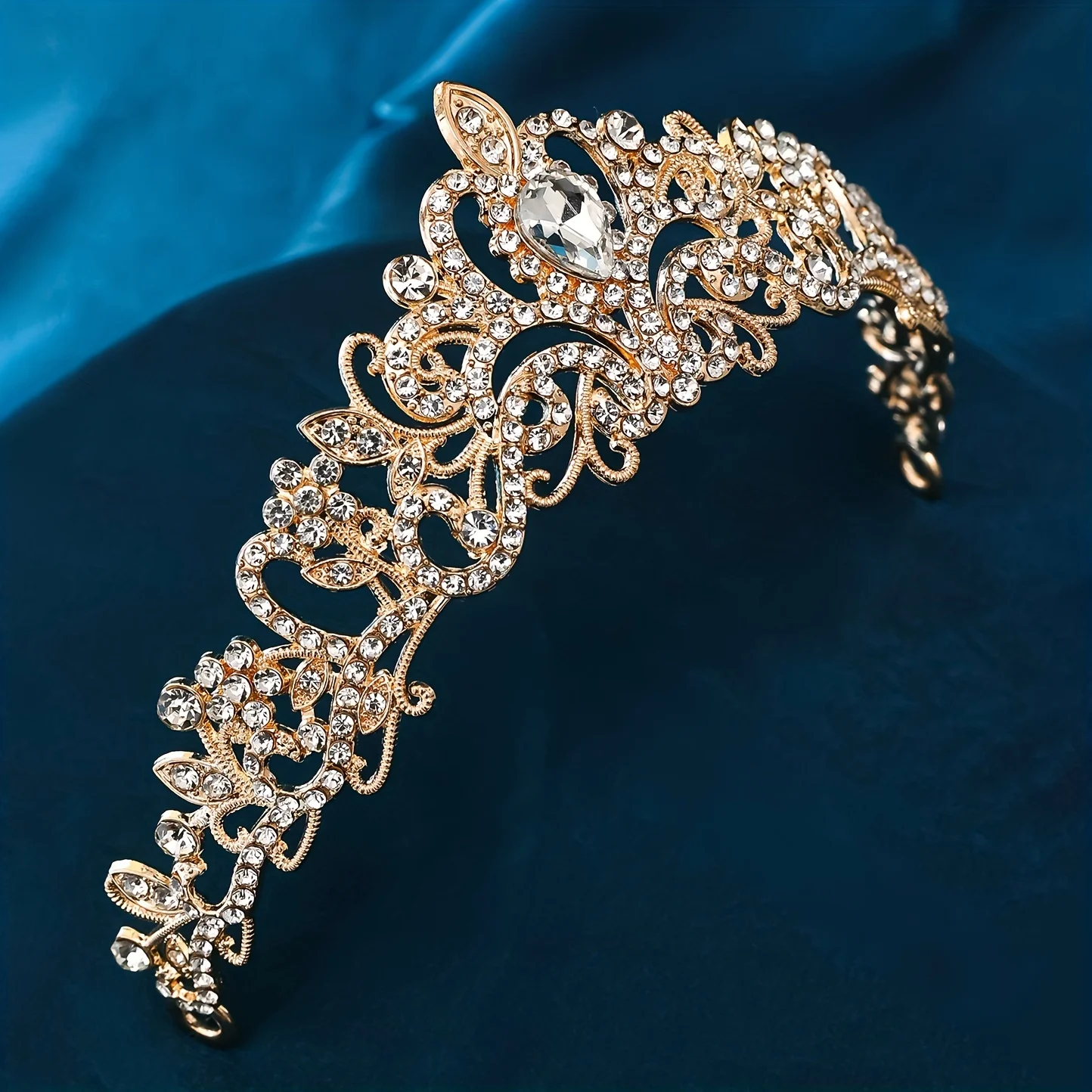 1pc Metal Zinc Alloy Hair Decoration Rhinestone Bride Crown Princess Tiara For Women Bridal Hair Accessories, Hair Accessories