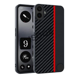 Luxury Shockproof PU - Leather Fiber Texture Phone Case Cover for NothingCMF Phone2Pro (Splicing Red)