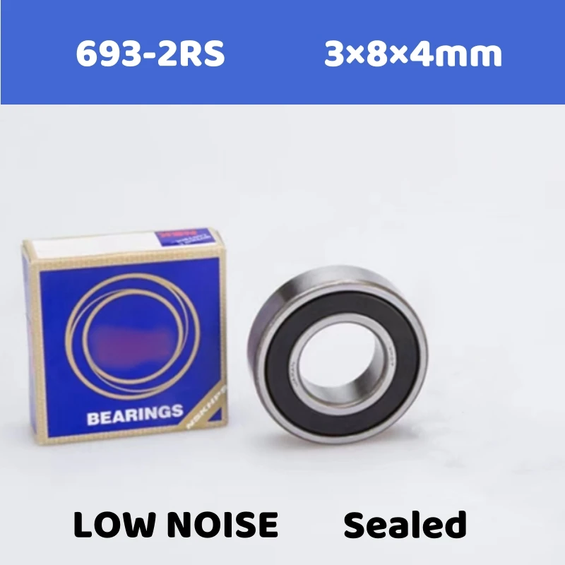 

Miniature high-speed ball bearing 693rs 4pcs 3×8×4mm sealed ABEC-3 deep groove ball motor 693-2RS