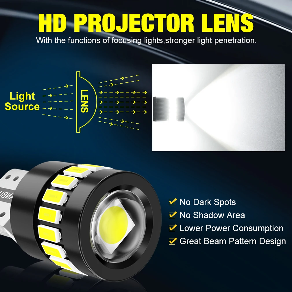 2pcs Canbus W5W T10 LED  3014 + 3030 18SMD 194 168 LED ڵ ׸     ڵ ȣ  6000K 12V