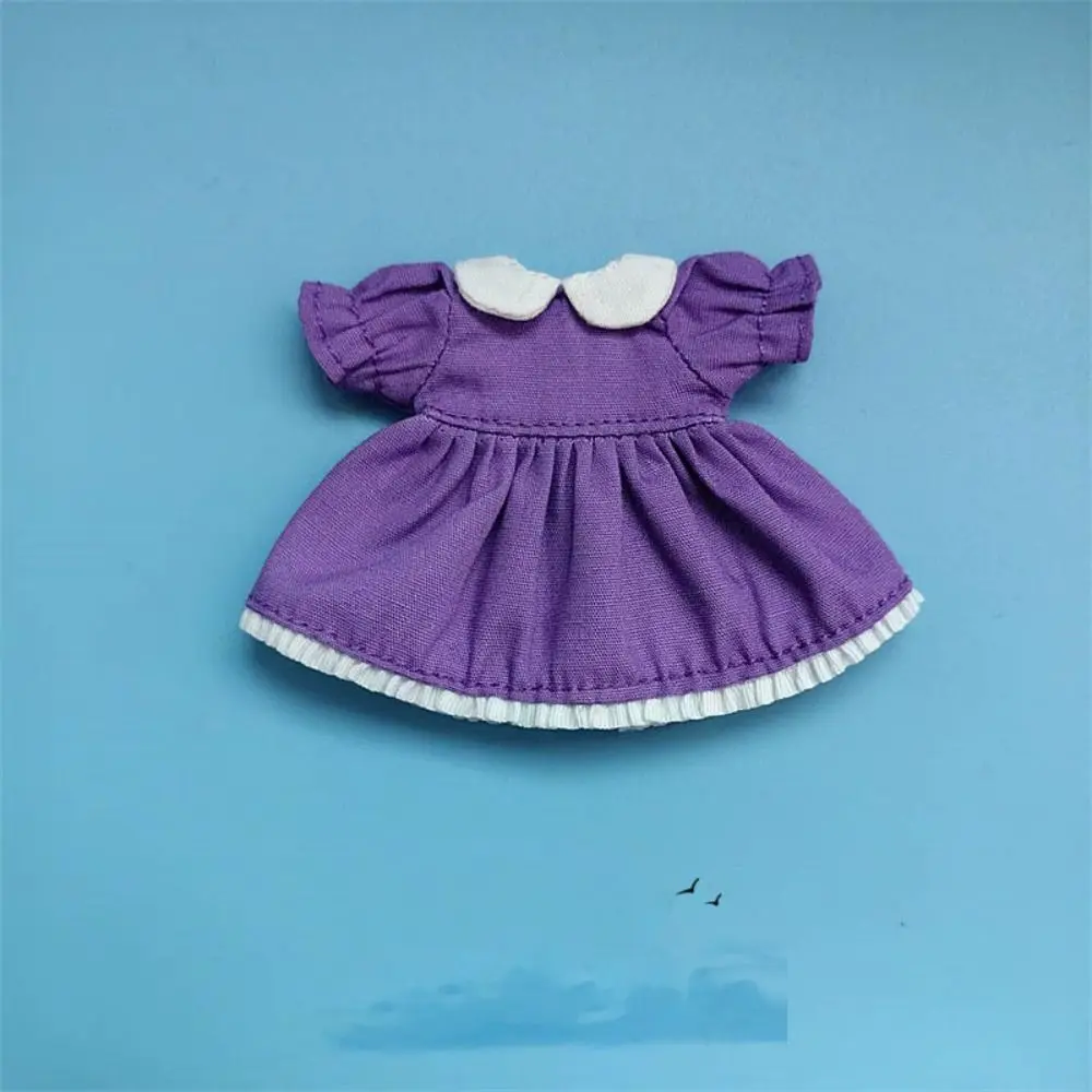 Vestidos de Color puro hechos a mano para muñecas OB11 1/11, vestidos de manga abullonada para muñecas BJD, Tops, falda, accesorios para muñecas DIY 1/12
