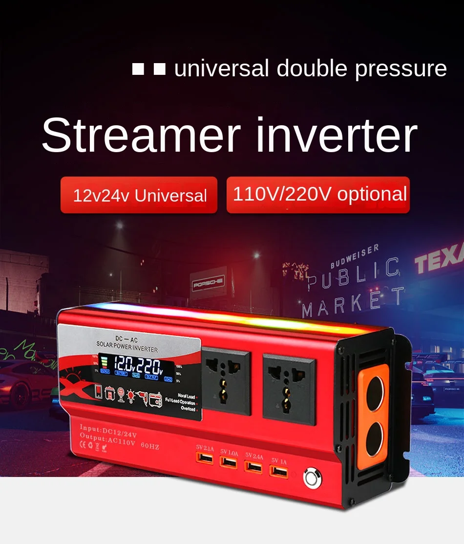 Didito Inverter 12V 220V Generatore Di Inverter A Onda Sinusoidale Modificata 48V 110V Convertitore Di Trubine Del Vento Inverter Solari Per Auto