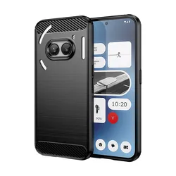 Carbon Fiber Shockproof Silicone Bumper Case - 6.7 Inch Protective Cover - Nothing Phone 2a (Black)